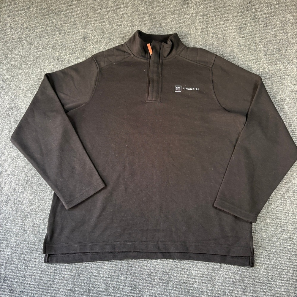 Boxercraft Sullivan 1/4 Zip Pullover Black GM Financial Mens Medium BM5201 NWT